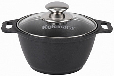 Кастрюля литая 1,0л стеклянная крышка ТМ KUKMARA