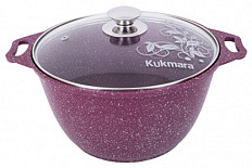Кастрюля литая 6,0л стеклянная крышка Тренд Аметист ТМ KUKMARA